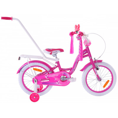 Detský bicykel 16" Fuzlu Lilly ružovo-biely